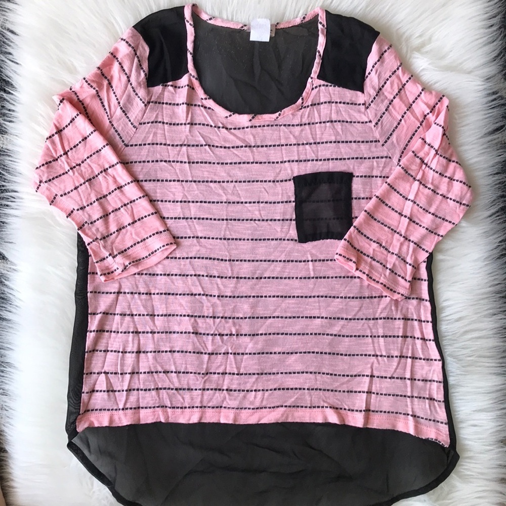 Pink and Black Women’s Top